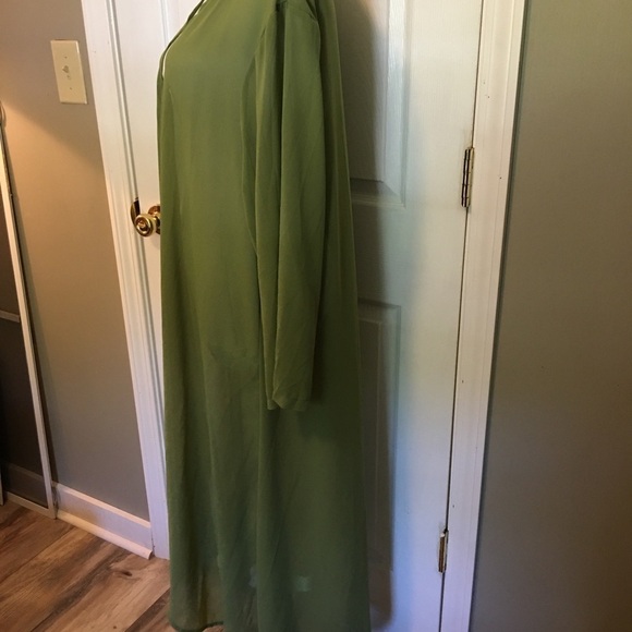 Lightly sheer duster, kimono open front long sleeve Sz 4X. Sweeping and flowy - Picture 5 of 10